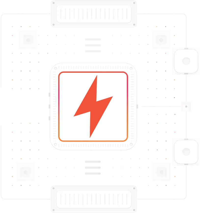 The VoltsBook mark at the centre of a board of connected components